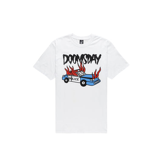 t-shirt Doomsday riot white tee tg XS - L