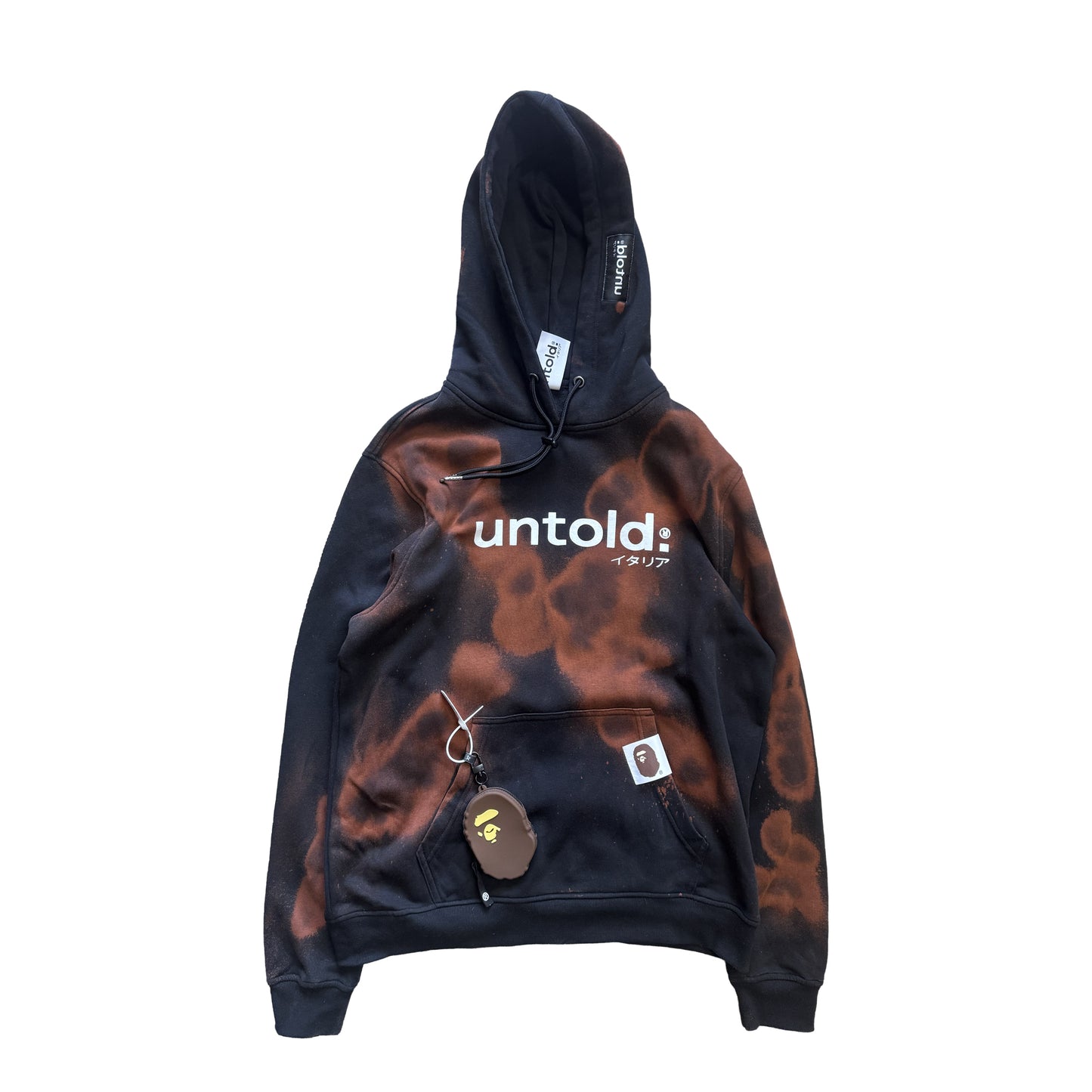 felpa Untold.® x Bape pocket wallet tyedye black hoodie sp26-005